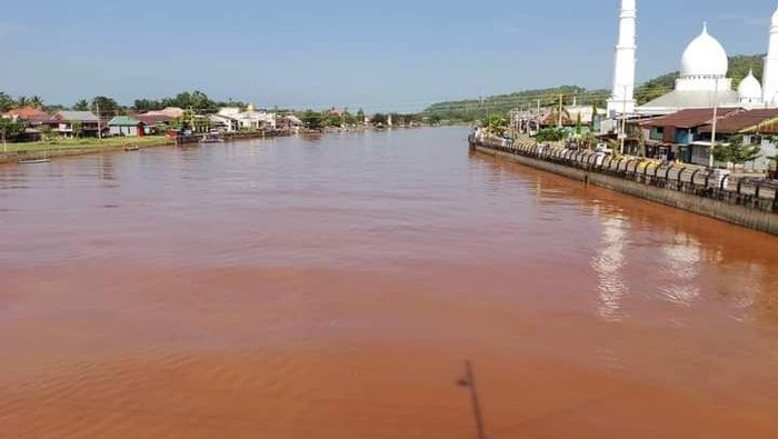 Foto: Sungai Malili di Luwu Timur, Sulawesi Selatan (Sulsel) tercemar limbah tambang nikel.(dok.istimewa)